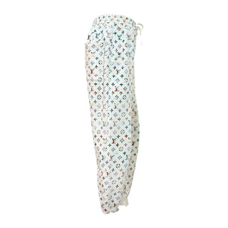Louis Vuitton White Multicolore Monogram Cotton Jogger Trousers
