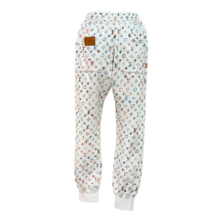 Louis Vuitton White Multicolore Monogram Cotton Jogger Trousers