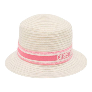 Christian Dior Paris Pink Logo Hemp Bucket Hat