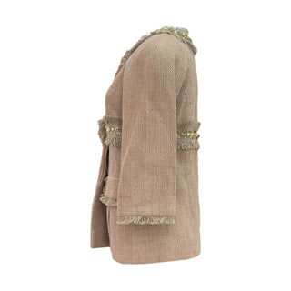 Chanel Beige Embellished Bouclé Knit Jacket