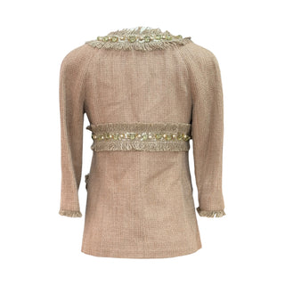 Chanel Beige Embellished Bouclé Knit Jacket