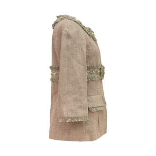 Chanel Beige Embellished Bouclé Knit Jacket