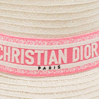 Christian Dior Paris Pink Logo Hemp Bucket Hat