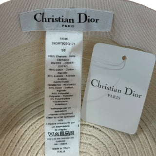 Christian Dior Paris Pink Logo Hemp Bucket Hat
