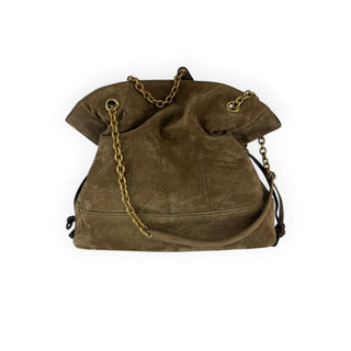 Saint Laurent Brown Suede Monogram Jamie Small Shopping Bag with Matching Pouch