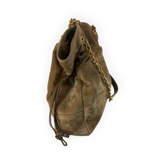 Saint Laurent Brown Suede Monogram Jamie Small Shopping Bag with Matching Pouch