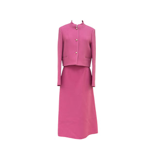 Christian Dior Pink Wool Skirt Suit Set