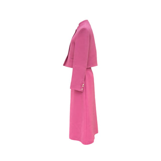 Christian Dior Pink Wool Skirt Suit Set