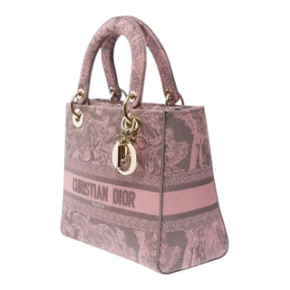 Christian Dior Mini Lady D-Lite Toile de Jouy Pink Embroidered Tote Bag