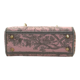Christian Dior Mini Lady D-Lite Toile de Jouy Pink Embroidered Tote Bag