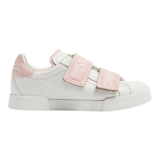 Dolce & Gabbana Portofino Logo Strap Leather Sneakers