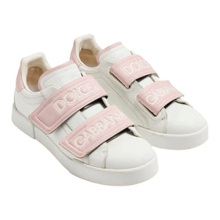 Dolce & Gabbana Portofino Logo Strap Leather Sneakers