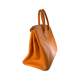 Hermès Orange Epsom Leather Birkin 35 Bag with Palladium Hardware