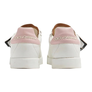 Dolce & Gabbana Portofino Logo Strap Leather Sneakers