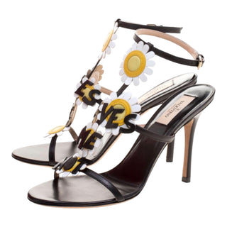 Valentino Garavani Love Daisy Embellished Leather Heeled Sandals