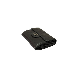 Chanel Black Lambskin Classic Card Holder with Silver Hardware