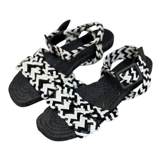 Hermès Chaine d'Ancre Woven Leather Espadrille Sandals