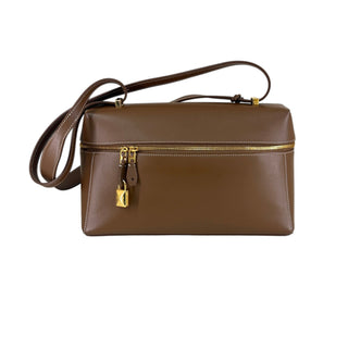 Loro Piana Brown Leather Extra Pocket L27 Shoulder Bag with Gold Hardware