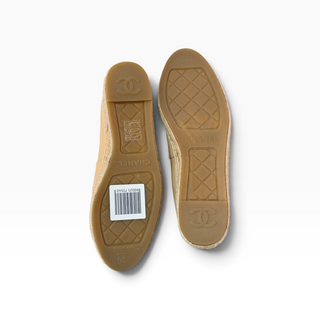 Chanel Beige & Black CC Espadrilles EU 36