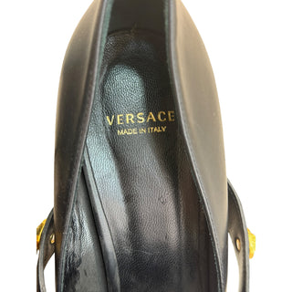 Versace Medusa Medallion Mary Jane Leather Pumps
