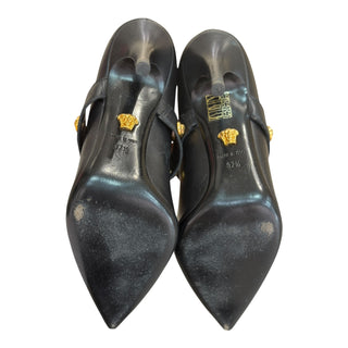 Versace Medusa Medallion Mary Jane Leather Pumps