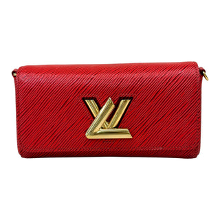 Louis Vuitton Red Epi Leather Twist Wallet On Chain