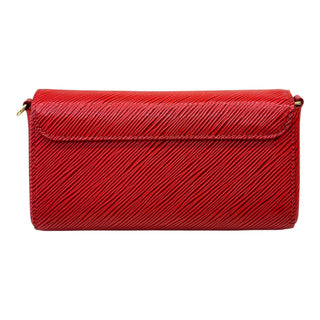 Louis Vuitton Red Epi Leather Twist Wallet On Chain