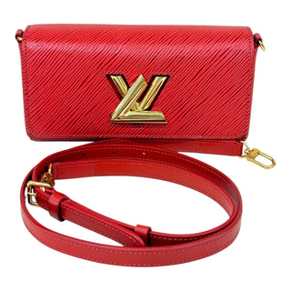 Louis Vuitton Red Epi Leather Twist Wallet On Chain