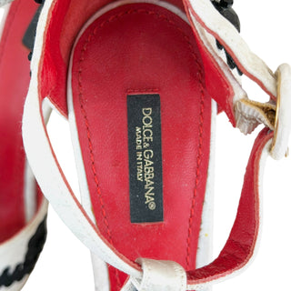 Dolce & Gabbana Crystal Embellished T-Bar Jacquard Pumps