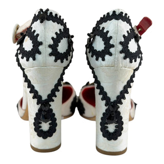 Dolce & Gabbana Crystal Embellished T-Bar Jacquard Pumps