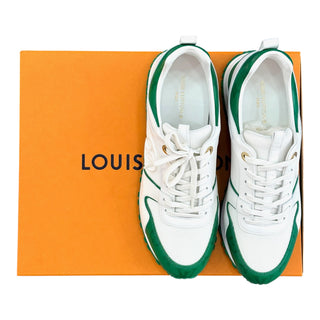 Louis Vuitton Run Away White & Green Monogram Leather Sneakers