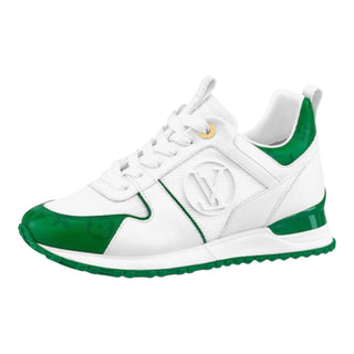 Louis Vuitton Run Away White & Green Monogram Leather Sneakers