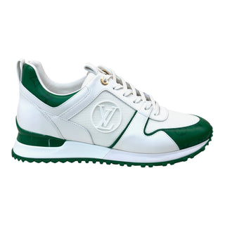 Louis Vuitton Run Away White & Green Monogram Leather Sneakers