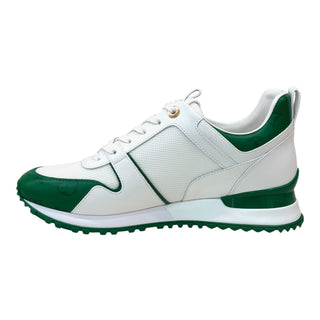 Louis Vuitton Run Away White & Green Monogram Leather Sneakers