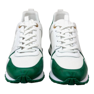 Louis Vuitton Run Away White & Green Monogram Leather Sneakers