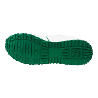 Louis Vuitton Run Away White & Green Monogram Leather Sneakers