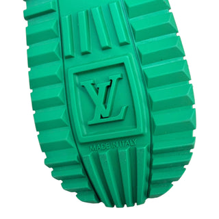 Louis Vuitton Run Away White & Green Monogram Leather Sneakers