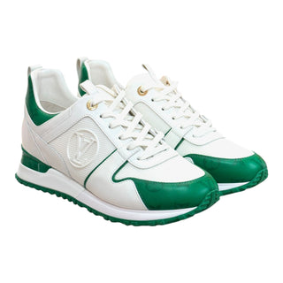 Louis Vuitton Run Away White & Green Monogram Leather Sneakers