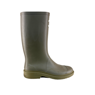 Chanel Khaki Green Rubber CC Logo Knee-High Rain Boots Size 38