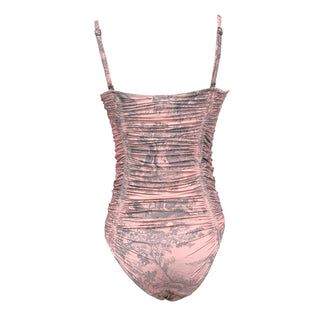 Christian Dior Toile de Jouy Ruched One-Piece Swimsuit