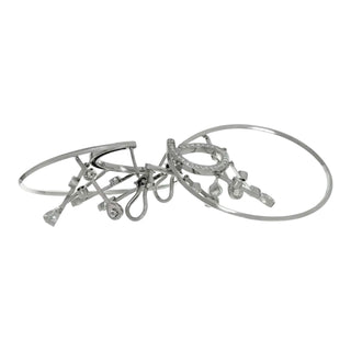 Chanel La Pluie 18K White Gold Diamond Hoop Earrings