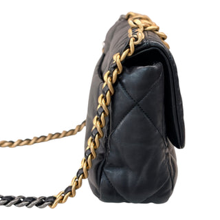 Chanel Black Lambskin Large 19 Flap Bag