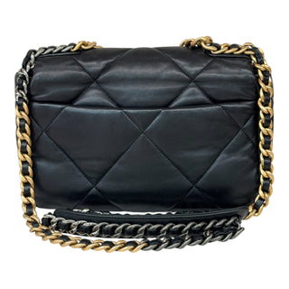 Chanel Black Lambskin Large 19 Flap Bag