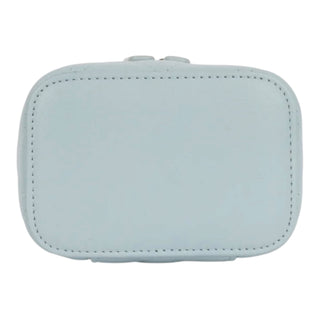 Chanel Mini Vanity Case on Pearl Chain Light Blue Quilted Lambskin Bag
