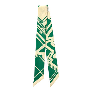 Hermès Green Silk Twilly Scarf