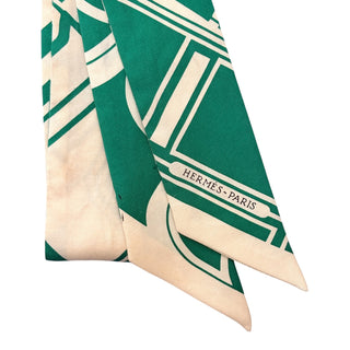 Hermès Green Silk Twilly Scarf