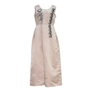 Christian Dior Pale Pink Silk Embroidered Maxi Dress FR 40