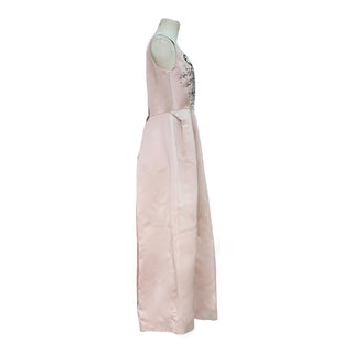 Christian Dior Pale Pink Silk Embroidered Maxi Dress FR 40