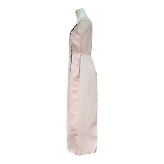 Christian Dior Pale Pink Silk Embroidered Maxi Dress FR 40