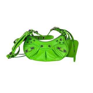 Balenciaga Neon Green Crocodile-Embossed Leather Le Cagole Shoulder Bag